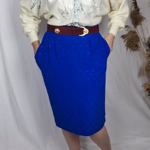 *Sold* Large vintage blue pencil skirt, lightweight summer vintage clothing
